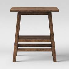 Haverhill Wood End Table Brown Threshold Wood End Tables End Tables Rattan Side Table
