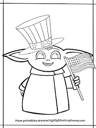 Each printable highlights a word that starts. Patriotic Baby Yoda Coloring Sheet Instant Click And Print
