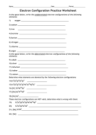 What is the energy of the resulting free electron? Electron Configuration Practice Worksheet Mayfield City Schools Printable Pdf Download