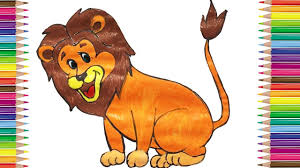 Lion colouring pictures to print pusat hobi. How To Draw Lion Coloring Pages Animals For Kids Art Colors For Children And Toddlers Youtube