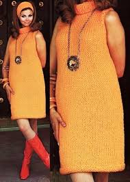 Knitting Pattern Orange Sweater Dress Chunky Knit Cowl Dress Pdf Instant Download 70s Sleeveless Tur Knit Fashion Orange Sweater Dress Chunky Knit Cowl