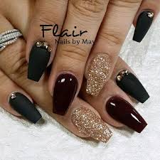 Dark Red Coffin Nails For Birthday New Expression Nails Whether you get a salon manicure or you're a diy girl, here are some nail instead of your standard white french manicure tip, this nail design adds a splash of color bordered by a gold trim.