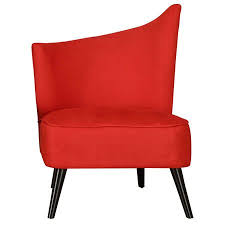 Asymmetrical Accent Chair With Flaring Legs And Red Upholstery Product Accent Chairconstruction Material Microfibe Accent Chairs Red Accent Chair Furniture