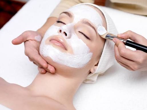 Skincare products and facial treatment