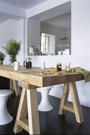 Beautiful Raw Wood Table In Dining Room With Direct Opening To The Kitchen Breakfast Is Ready Kitchentable Kitc Wood Table Design Dining Table Dining