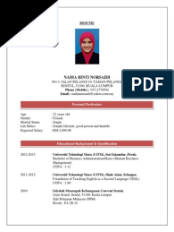 Konsortium teknologi teknokrat sdn bhd. Nadia S Resume Communication Business