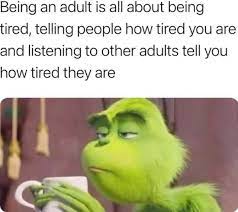 Being An Adult Is All About Being Tired Telling People How Tired You Are And Listening To Other Adults Tell You How Tired They Are Meme Video Gifs Featureworthy