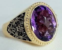 Men S Custom Ring Rings For Men Gold Amethyst Ring Mens Ring Designs