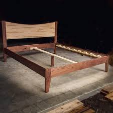 California king metal and wood bed frame. Custom Walnut California King Size Bed With Curved Ambrosia Maple Headboard Always Such A Nice Wood Pairing California King Size Bed Handcrafted Bed Headboard