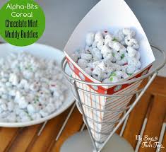 This makes it easy to find in our local walmart and an exciting treat . Alpha Bits Cereal Chocolate Mint Muddy Buddies My Boys And Their Toys