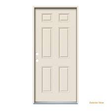 Home > half size cafe doors. Jeld Wen 36 In X 80 In 6 Panel Primed Steel Prehung Right Hand Inswing Front Door Thdjw166100302 The Home Depot