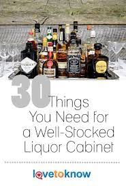 Checklist For A Well Stocked Liquor Cabinet Lovetoknow Liquor Bar Liquor List Home Cocktail Bar