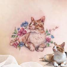 我常在想 上帝在創造貓咪的時候到底在想什麼呢 世界上最可愛的動物就是貓了 附上本貓的照片 寵物紋身