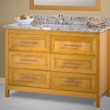 Wooden countertop, a concrete vanity with drawers. Bathroom Vanities Cabinets Made In The Us Strasser