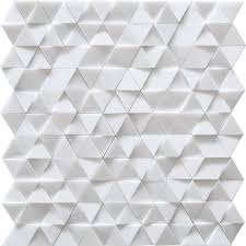 Mosaic tile product arrangements are available using natural stone, ceramic, glass, shell & mirror in numerous patterns such as basket weave, brick, chevron, penny rounds and hexagons. 3d Triangle Mosaic Tile 12864 Tiles Pavers