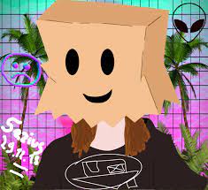 Randomart Xd Paper Bag Hat Vaporwave And Aesthetic Paper Bag Art Vaporwave