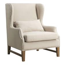 These white winged back chair come with modern aesthetic appearances that can also blend well in hotels, restaurants and bars. Duval Beige Linen Wing Back Chair Collectic Home