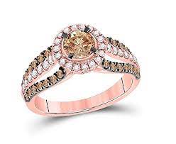 Brandy Diamond Chocolate Brown 14k Rose Gold Diamond Solitaire Bridal Engagement Ring 1 1 3 Ctw The Gem Gallery Bridal Engagement Rings Diamond Engagement Ring Set Lab Created Diamond Rings