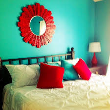 I Took A Picture Of Our Teal Turquoise And Red Bedroom This Morning Here Is A Sneak Peek Bedroom Red Bedroom Makeover Red Rooms