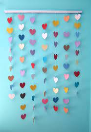 All Sorts Of Random Paper Heart Wall Hanging Tutorial Heart Wall Decor Paper Wall Hanging Paper Hearts