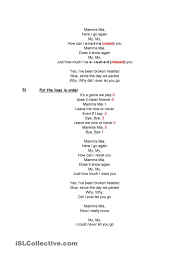 Mama Mia Mama Mia Mama Mia Let Me Go Mamma Mia Mamma Mia English Exercises English Activities