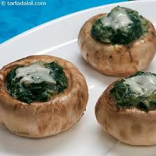 Cook and stir until wilted, about 1 minute. Stuffed Mushrooms With Spinach Recipe Indian Healthy Snack Recipes