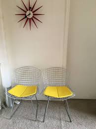 Check spelling or type a new query. Knoll Bertoia Side Chairs With Yellow Vinyl Seat Pad The Furniture Dolly