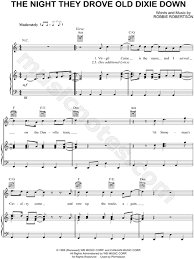The Band The Night They Drove Old Dixie Down Sheet Music In A Minor Transposable Download Print Sku Mn0109931