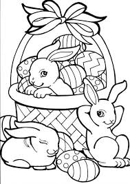 Lapins Panier Avec Des œufs De Paques Coloriage Paques Livre De Couleur Dessin Lapin De Paques