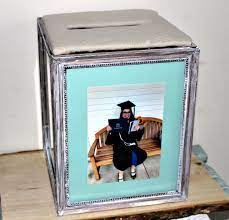 Your graduate will cherish the heartfelt notes left by loved ones inside of this card box for years to come. Easy Diy Graduation Photo Frame Card Box