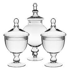 Great for candies and deserts. Set Of 3 Glass Apothecary Storage Jar Candy Buffet Container Glass Vases Depot