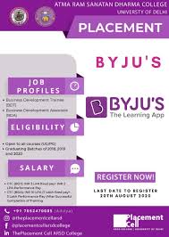 Recruitment Drive By Byju S Atma Ram Sanatan Dharma College