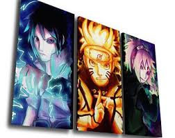 Anime Naruto Sasuke Uchiha Painting Printed On Canvas Wall Art Picture For Home Decor Contemporary Artwork Split Anime Character Drawing Naruto Painting Art