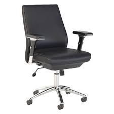 Chairs Leather Upholstered Bush Furniture Executive Office Chair Leather Mid Back Black M Bush Business Furniture Executive Office Chairs Furniture