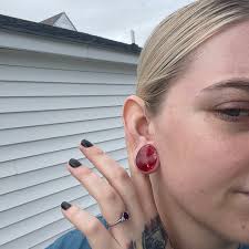 Stainless Steel & Resin Blood Swirl Earplugs/gauges 0g