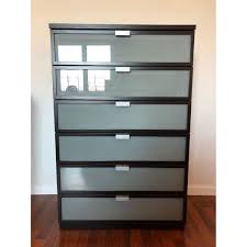 Ikea malm 6 drawer tall boy with vanity mirror. Ikea 6 Drawer Chest W Frosted Glass Drawers Aptdeco