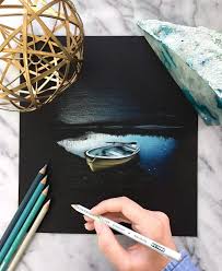 Drawing On Black Paper With Colored Pencils Colored Pencil Drawing Art By Safanah Black Paper Drawing Colored Pencil Artwork Black Paper