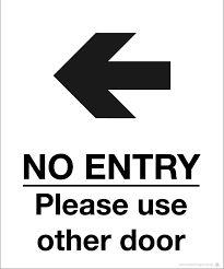 Manage the flow of personnel and climate with please use other door signs. No Entry Please Use Other Door Covid 19 Sign Stocksigns