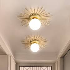 Nordic Round Glass Ceiling Lights Sun Shape Gold Metal G9 Modern Led Hallway Ceiling Lights For Locker Room Corridor Illuminaire Ceiling Lights Aliexpress