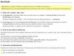 Passiv Zusatnds Und Vorgangspassiv German Language German Learning Language