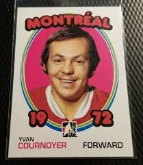 1972 In The Game NHL YVAN COURNOYER Montreal Canadiens Hockey Trading Card 