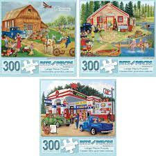 Available in two piece count. Amazon Com Bits And Pieces Set Of Three 3 300 Piece Jigsaw Puzzles For Adults Americana Collection 300 Pc Jigsaws By Artist Kay Lamb Shannon Toys Games