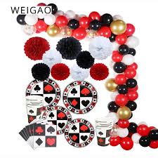 Party decor, favors & more; Weigao Casino Poker Theme Party Decoration Playing Card Disposable Tableware Las Vegas Birthday Party Decorations Adult Balloons Buy At The Price Of 0 96 In Aliexpress Com Imall Com