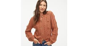 Searching for jcrew cable knit cardigan? Demylee Wool X J Crew Cable Knit Cardigan With Gold Buttons In Dark Caramel Brown Lyst