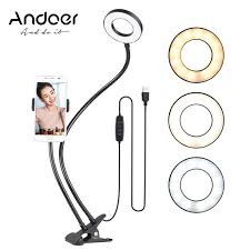 Andoer Two In One Led Ring Light With Cell Phone Holder Stand For Live Stream Makeup Selfie Recording Lighting With Flexible Metal Arm Compatible With Iphone Android Smartphones Walmart Com Walmart Com