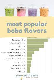 Most Popular Boba Flavors Flavored Tea Bubble Tea Flavors Boba Tea
