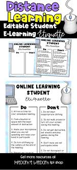 Distance Learning Online Etiquette Editable In 2020 Online Etiquette Online Learning Distance Learning
