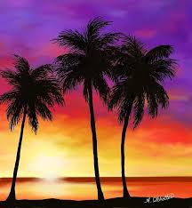 Download this free vector about beach sunset with palm silhouettes, and discover more than 12 million professional graphic resources on freepik. Sunset On A Palm Beach Painting By Amy Scholten Beach Sunset Painting Sunset Painting Sunset Painting Easy