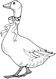 Goose With Ribbon Animal Coloring Pages Bird Embroidery Pattern Coloring Pages