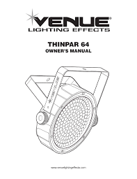 venue lighting effects thinpar 64 owner s manual manualzz com